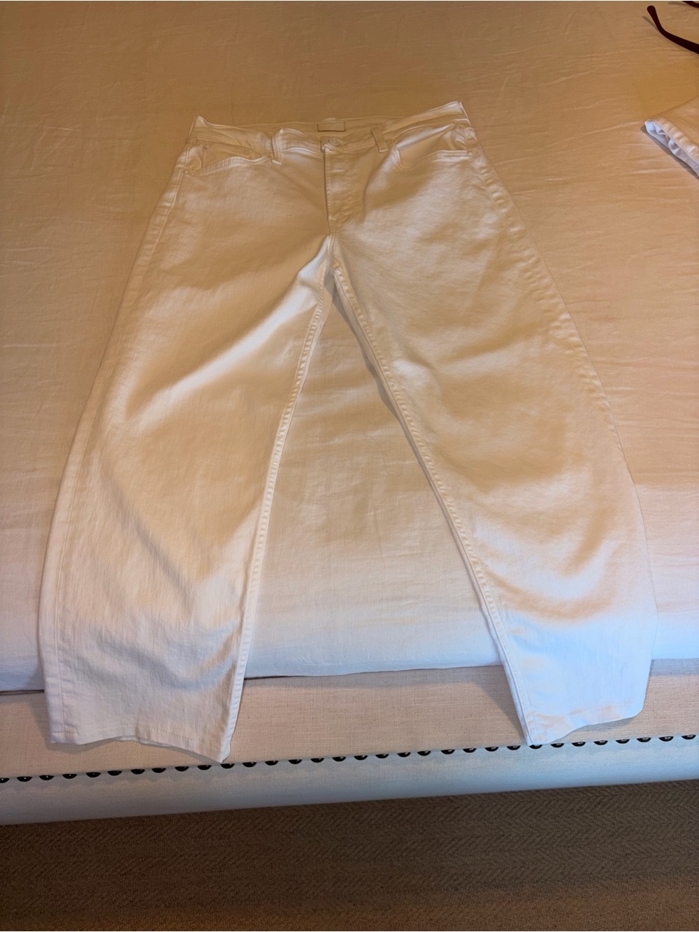MOTHER Straight-Leg White Jeans - Picture 3 of 6